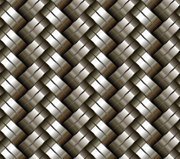 Woven metal seamless background. — Stock Vector