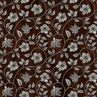 Seamless metall pattern on wooden background. clipart