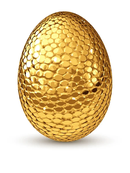 Huevo dorado aislado sobre fondo blanco . — Vector de stock