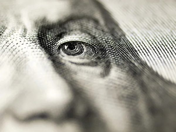 Dolar bill detailní záběr. — Stock fotografie