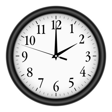 Wall clock on white background. clipart