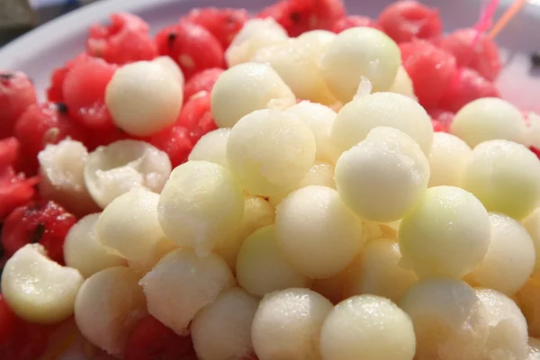 stock image Melon and watermelon dessert balls