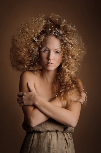 Beautiful curly girl — Stock Photo, Image