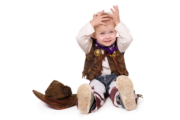 Pequeno cowboy engraçado — Fotografia de Stock