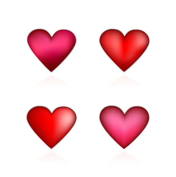 Set Valentines hearts — Stock Vector