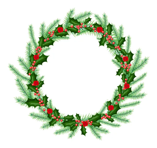 Nouvel an et couronne de Noël — Image vectorielle