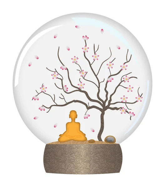 Yoga-glass ball — Stock Vector