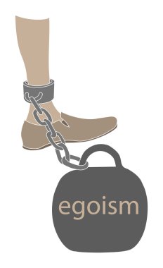Egoism impedes to the person clipart