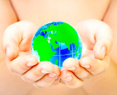 Globe in hands clipart