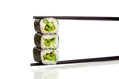 Sushi Roll (Kappa maki roll) on a white background clipart