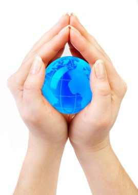 Hands hold globe clipart