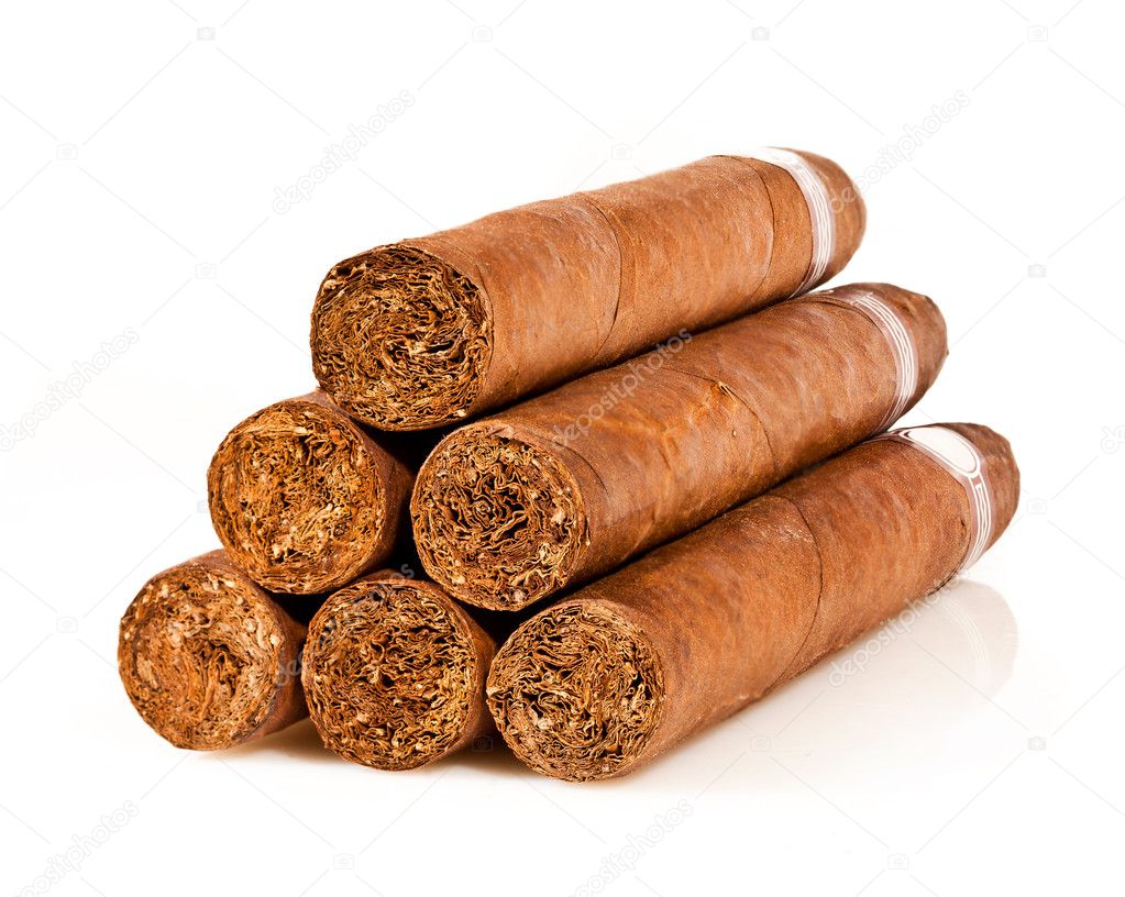 Cigars on a white