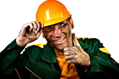 Portrait oil industry worker clipart