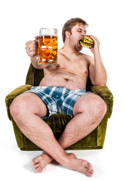 脂肪の人食いハンバーガー — ストック写真