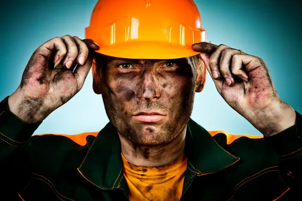 Portret olej przemysł robotnik — Zdjęcie stockowe