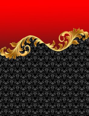 Red background with gold(en) ornament clipart