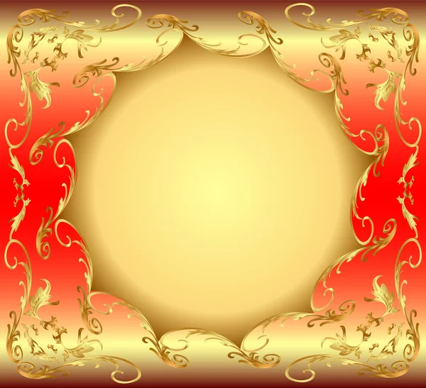 Moldura de fundo com ouro circular (pt) desenho — Vetor de Stock