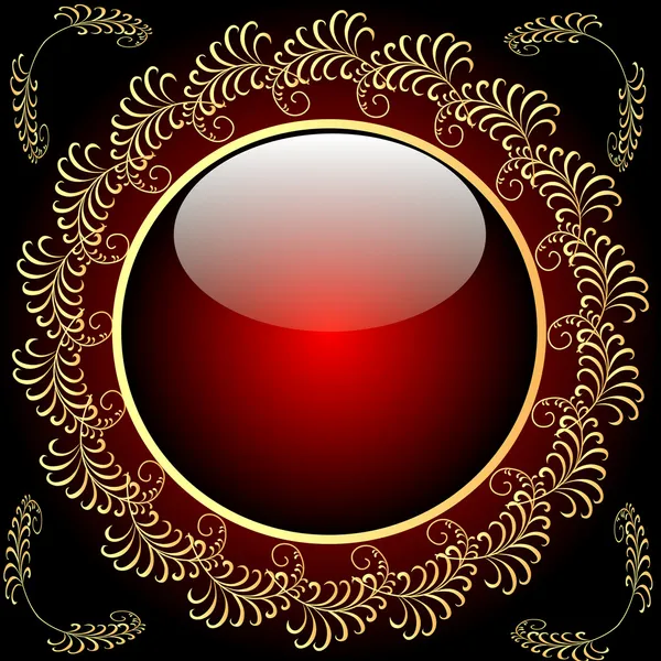 Arrière-plan avec boule de verre et motif or (fr) — Image vectorielle