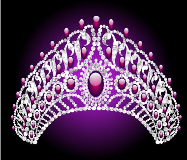 Wedding diadem with lilac stone clipart