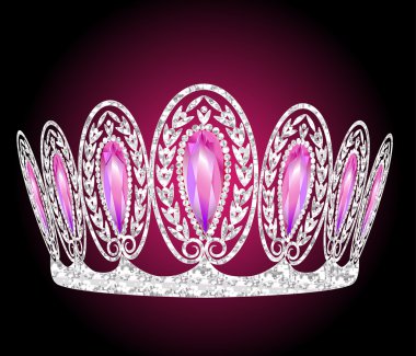 Tsarist diadem with rose stone clipart