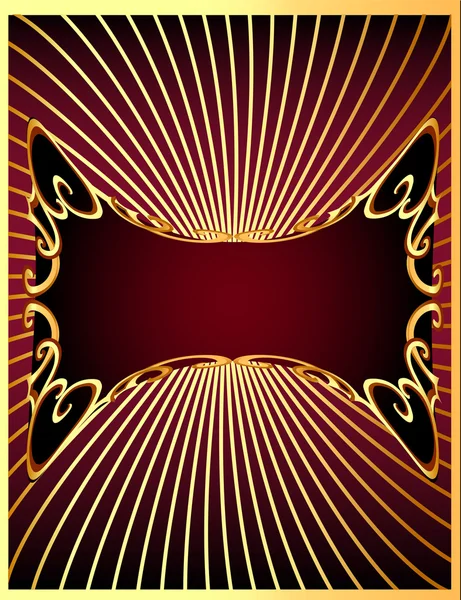 Фонова рамка вертикально-коричневого кольору з променевим і золотим візерунком — стоковий вектор