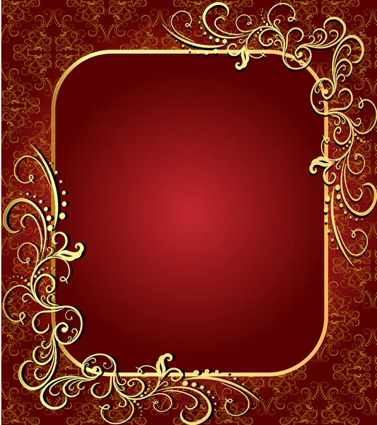 Brown background with frame with gold(en)(en) sample — Stock Vector