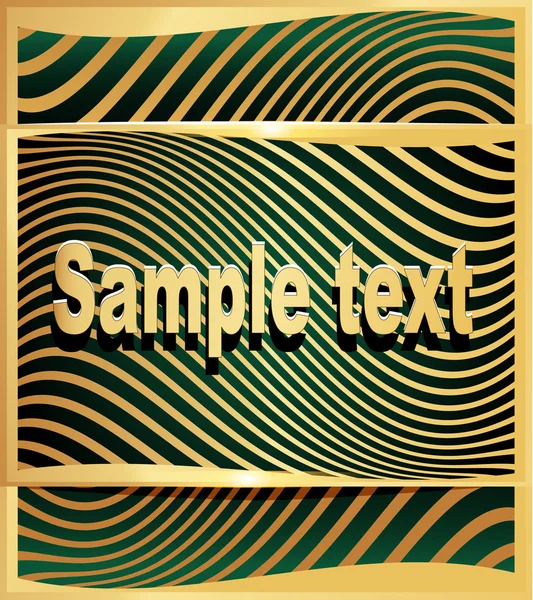 Gold(en) abstract background to technologies with wave on green — Stock Vector
