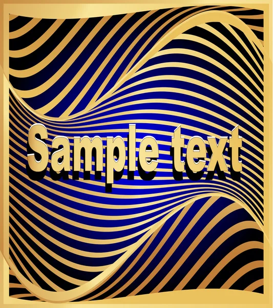Gold (ru) abstract background to technologies with wave on blue — стоковый вектор