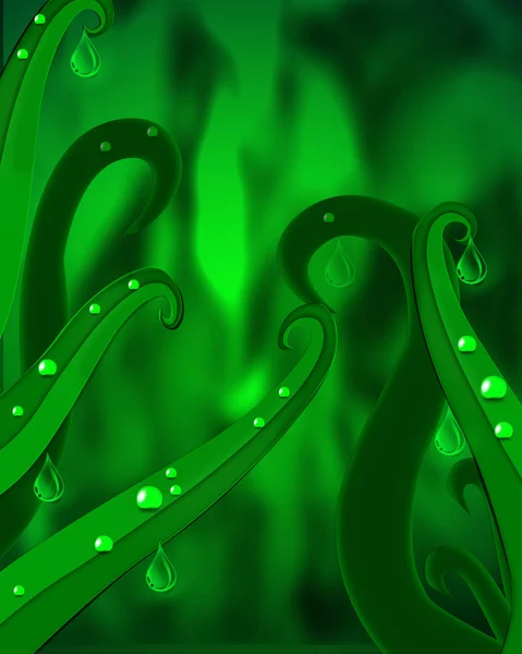 초록빛 풀의 작은 물방울. — 스톡 사진