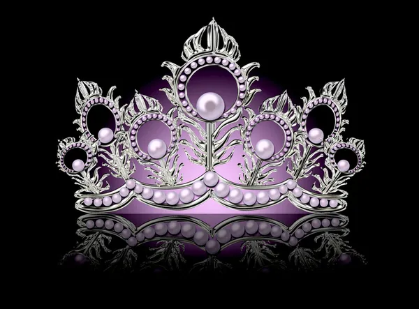 Crown with pink pearls — Stock Photo, Image