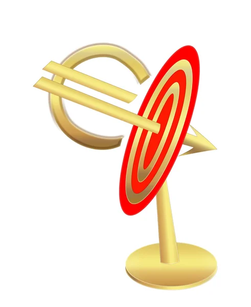 Seta com euro — Fotografia de Stock