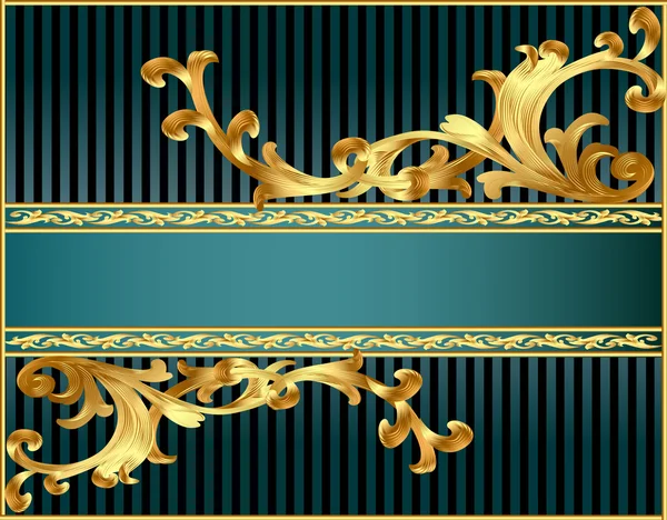 Fond rayé avec motif de doré — Image vectorielle