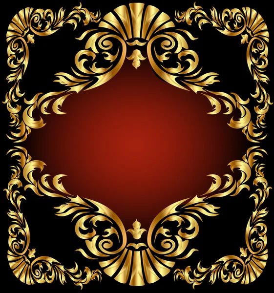 Background with gold(en) ornament on black — Stock Vector