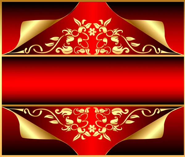 Hintergrund mit goldenem (de) Muster und gekröntem kleinen Stück C — Stockvektor