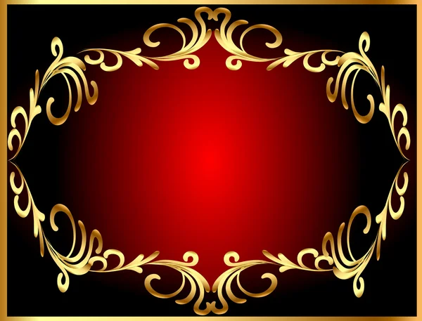 Frame background with gold(en) winding pattern — Stock Vector