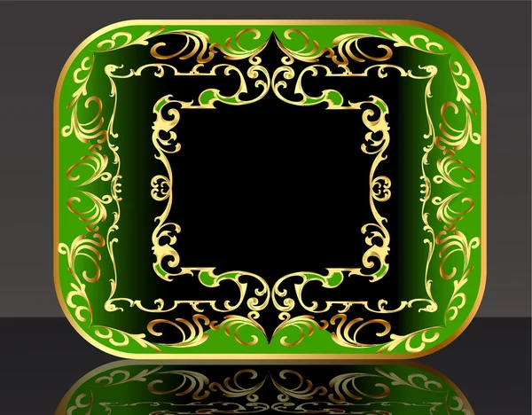 Arrière-plan du cadre avec motif et réflexion d'enroulement or (fr) — Image vectorielle