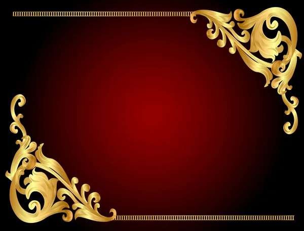 Frame background with gold(en) angular pattern — Stock Vector