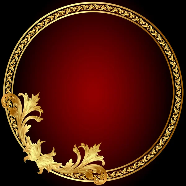 Cadre avec motif or (en) sur cercle — Image vectorielle