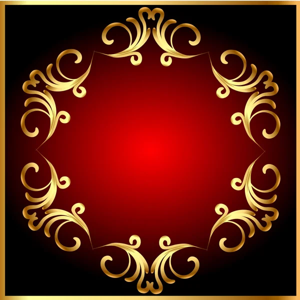 Frame background with gold(en) pattern on circle — Stock Vector