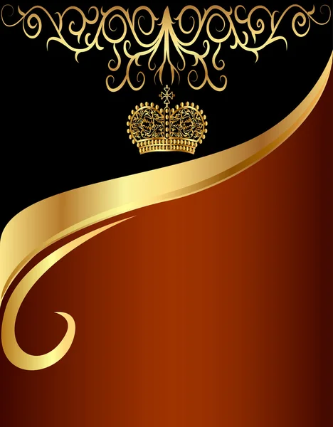 Фон с золотым (en) узором и царистской короной — стоковый вектор