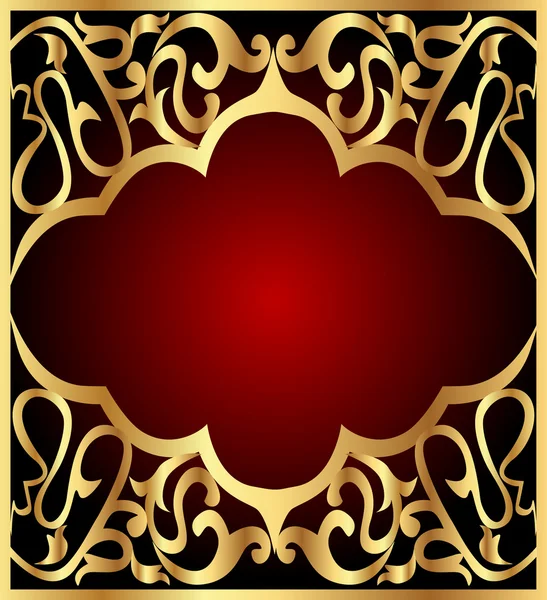 Cadre de fond avec motif or (fr) — Image vectorielle