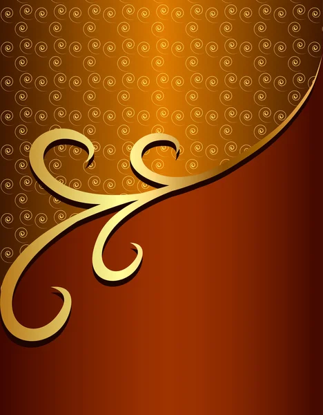 Bakgrund ram med gold(en) mönster med spiral — Stock vektor