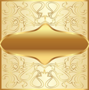 Gold(en) background frame with vegetable ornament clipart