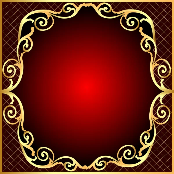 Marco de fondo dorado (es) con patrón y red — Archivo Imágenes Vectoriales