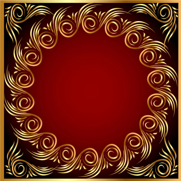 Background frame with gold(en) pattern — Stock Vector