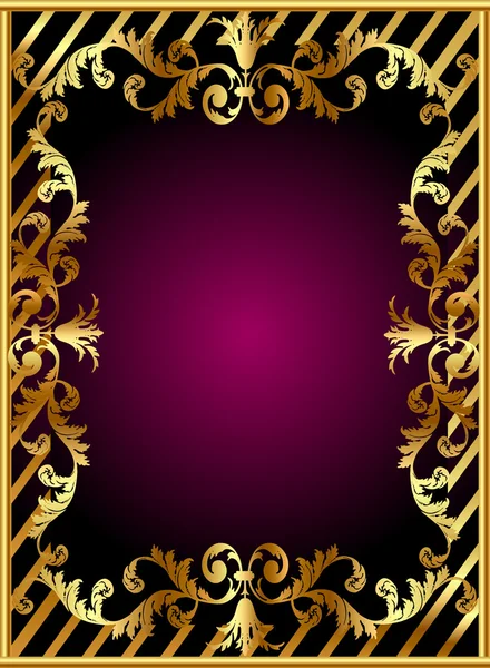 Frame with gold(en) pattern and band — Stock Vector