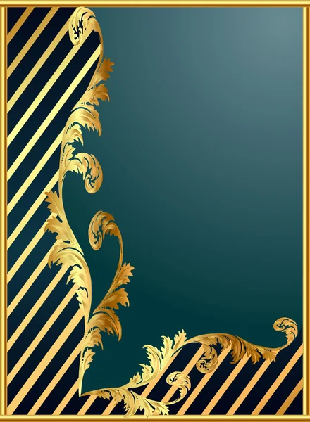 Фон з золотим візерунком (en) і смугою — стоковий вектор