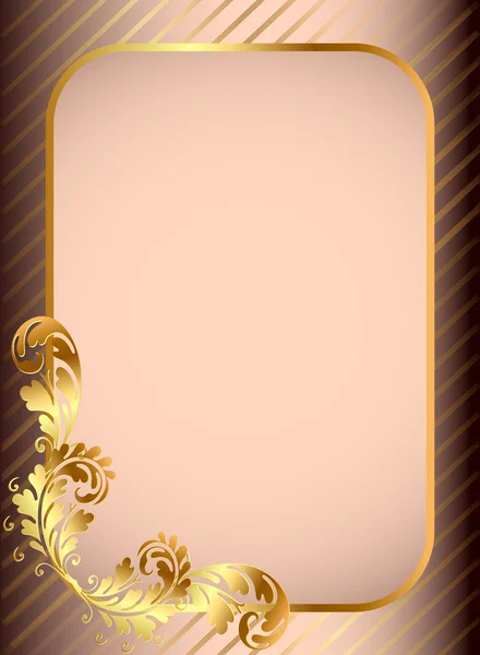 Frame background with gold(en) pattern and band — Stock Vector