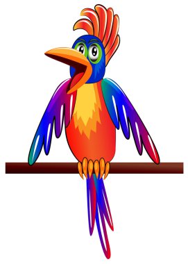 Bright parrot yells about news which his(its) worry clipart
