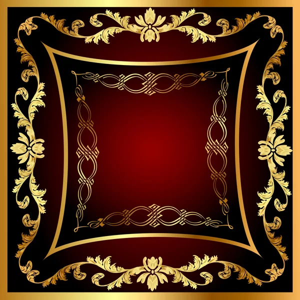 Frame with vegetable gold (ru) pattern — стоковый вектор
